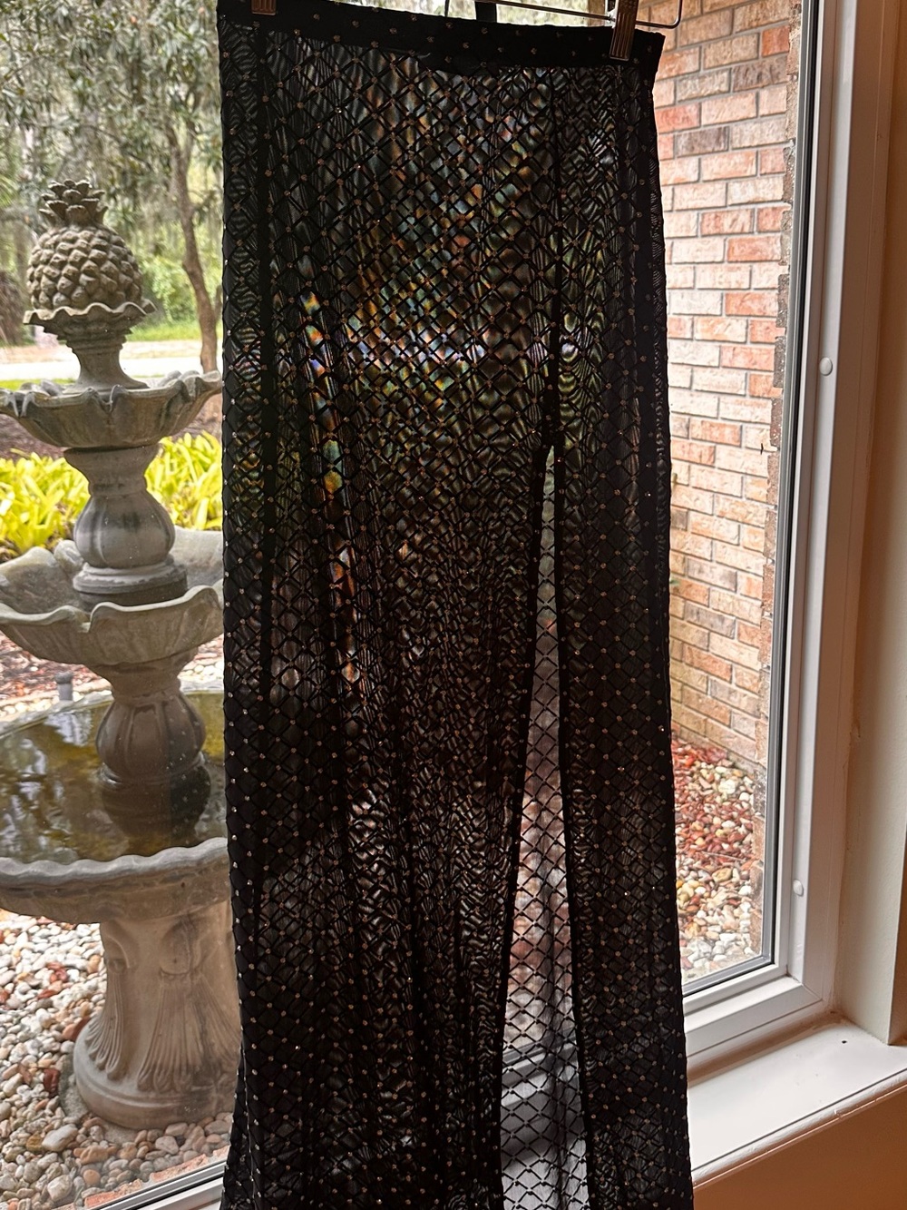 Black Sheer Crochet Maxi Dress - Women’s Elegant Beach Cover-Up